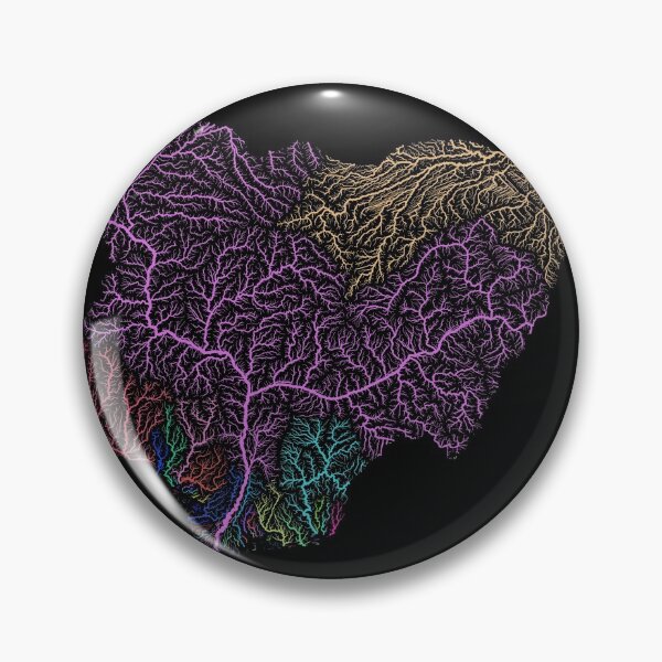 Item preview, Nigeria River Basin Map in Rainbow Colours with Black Background designed and sold by GrasshopperGeo.