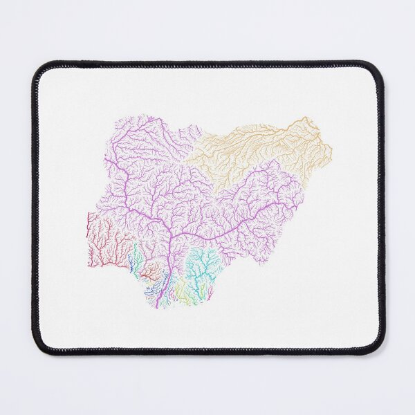 Item preview, Nigeria River Basin Map in Rainbow Colours with White Background designed and sold by GrasshopperGeo.