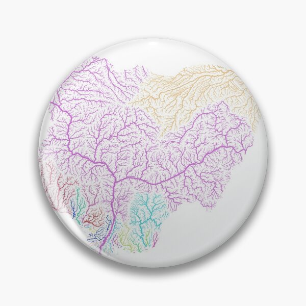 Item preview, Nigeria River Basin Map in Rainbow Colours with White Background designed and sold by GrasshopperGeo.