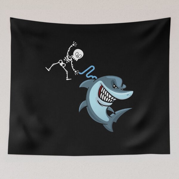 Item preview, Skeleton Riding Like Flying Crafty Shark Funny Halloween Gift Idea designed and sold by DKA-2ndBoy.
