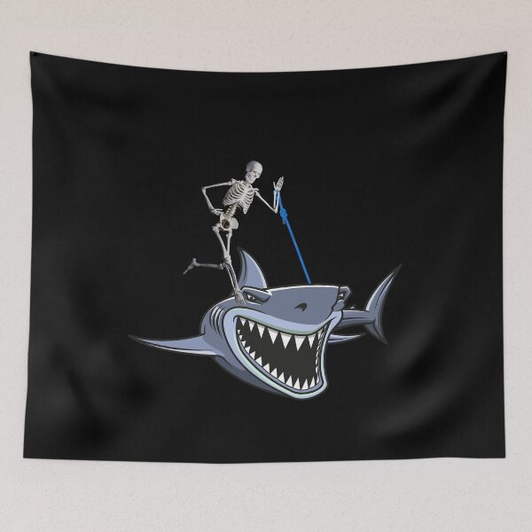 Item preview, Skeleton Riding Surfing Shark Funny Halloween Gift Idea designed and sold by DKA-2ndBoy.