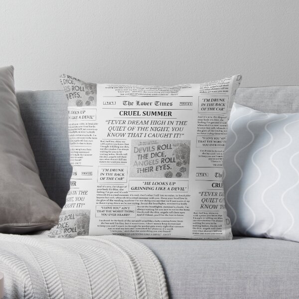Cruel Summer Newspaper Throw Pillow