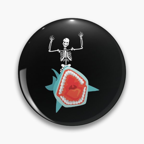 Item preview, Skeleton Free Hand Riding Open Mouth Shark Funny Halloween Gift Idea designed and sold by DKA-2ndBoy.