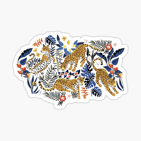 Vista previa del artículo con la obra «Dancing Jaguar Jungle - Gris azul», diseñado y vendido por TigaTiga.