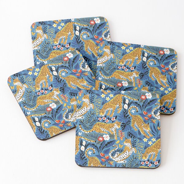 Item preview, Dancing Jaguar Jungle - Grey Blue designed and sold by TigaTiga.