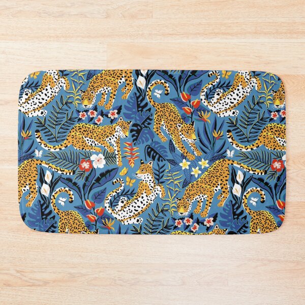 Item preview, Dancing Jaguar Jungle - Grey Blue designed and sold by TigaTiga.