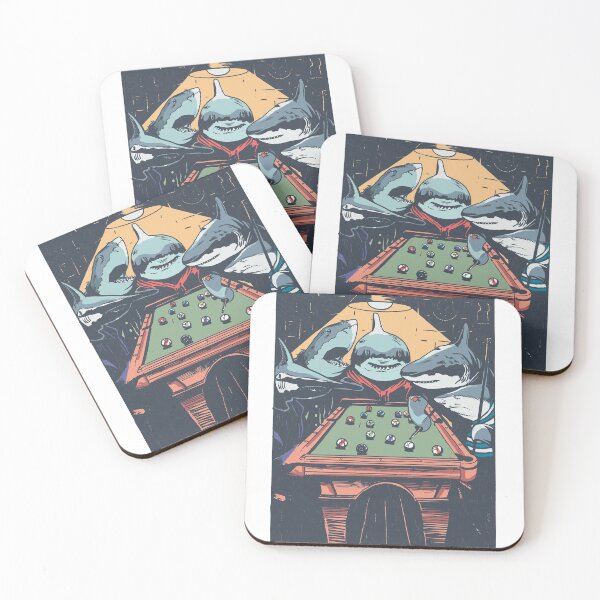 Item preview, Sharks Playing Pool Billard designed and sold by Watersolution.