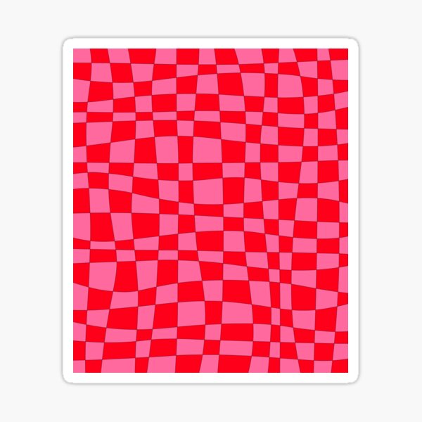 Sketchy, Pink and Red, 90’s Checkboard Sticker