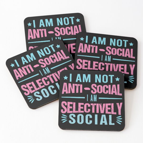 Item preview, I Am Not Anti-Social I'm Selectively Social Funny Gifts For Introverts designed and sold by amishacreates.