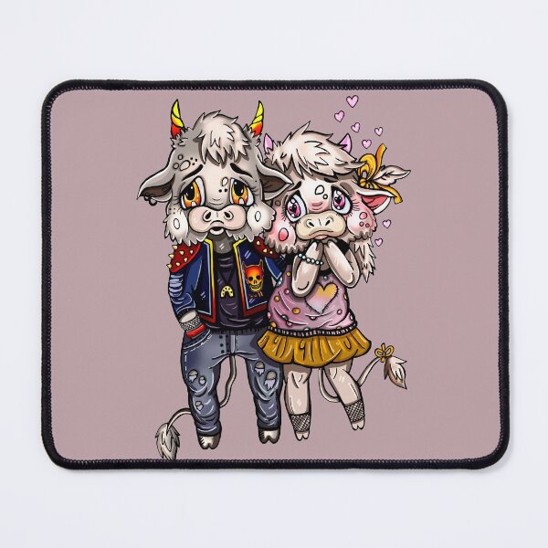 Item preview, A little cow in love and a cool bull. designed and sold by LaraCoolart.
