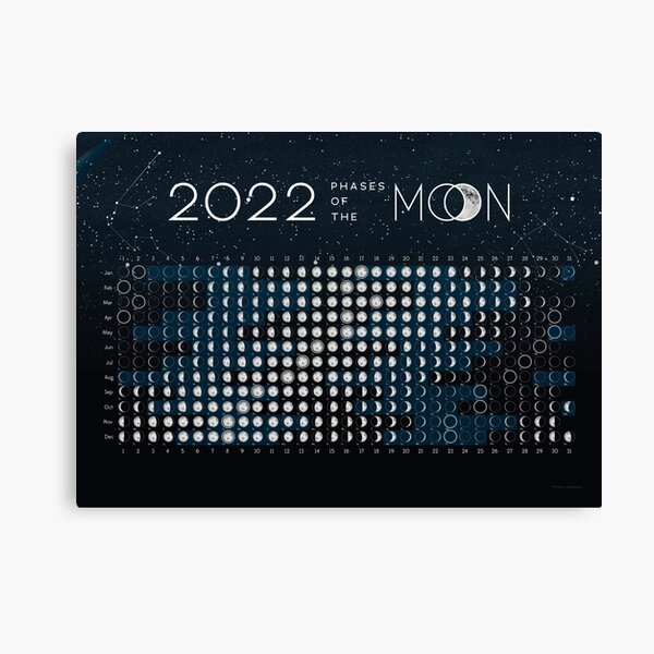 Moon Calendar 2022 — Lunar Calendar, Astrology Calendar With Moon Phases" Canvas Print By Synthwave1950 | Redbubble