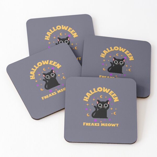 Item preview, Halloween freaks meowt, scared black cat, funny halloween pun designed and sold by allycat57.