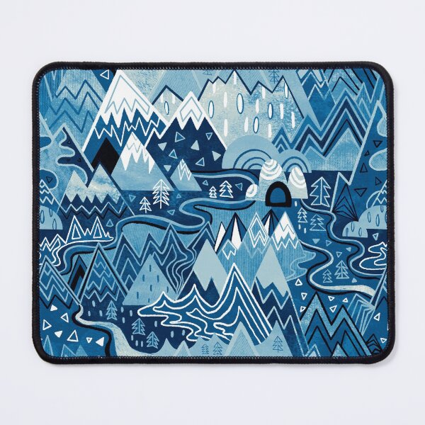 Item preview, Maximalist Mountain Maze - Winter Blues designed and sold by TigaTiga.