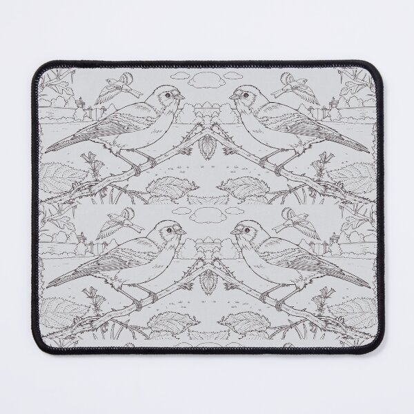 Item preview, Chaffinch Toile de Jouy Inspired Pale Grey designed and sold by David Roland.