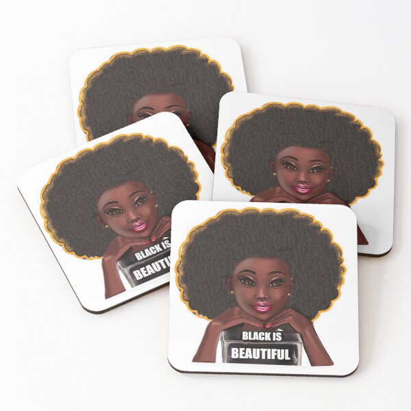 Item preview, Black is beautiful girl with Afro hair, brown eyes and dark brown skin designed and sold by Artonmytee.