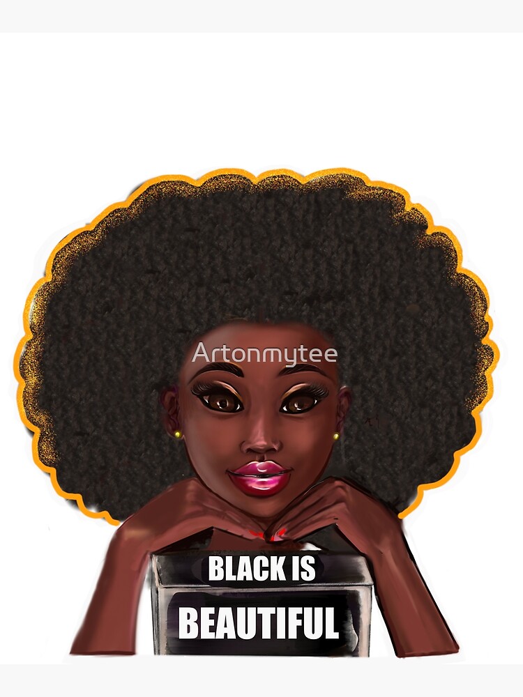 black anime girl cheerleader #002 with Afro hair in puffs, dimples, brown  eyes and dark brown skin side profile. Hair love ! Art Board Print for  Sale by Artonmytee