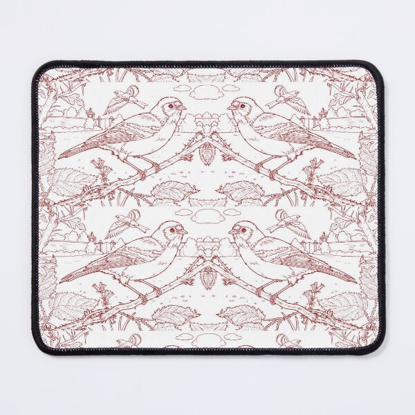 Item preview, Chaffinch Toile de Jouy Inspired Red designed and sold by David Roland.