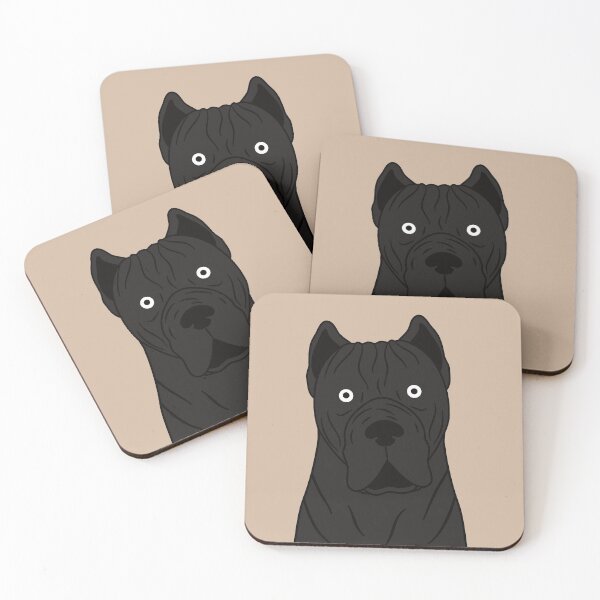 Item preview, Cute Black Cane Corso Dog Emoji designed and sold by Lulupainting.