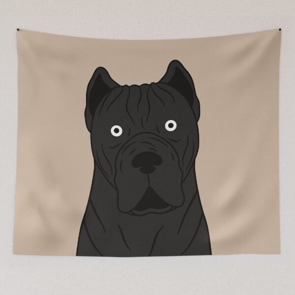 Item preview, Cute Black Cane Corso Dog Emoji designed and sold by Lulupainting.