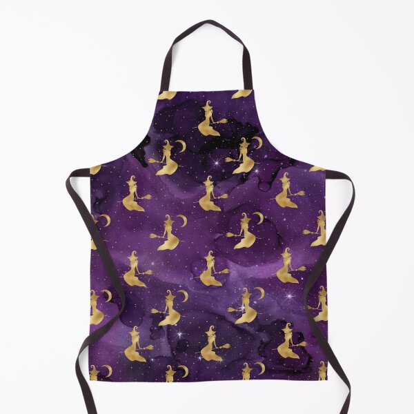 Item preview, One Bad Witch Cute Halloween Design in Purple Watercolor Gold Witches Pattern designed and sold by WOW TeesAndThings.
