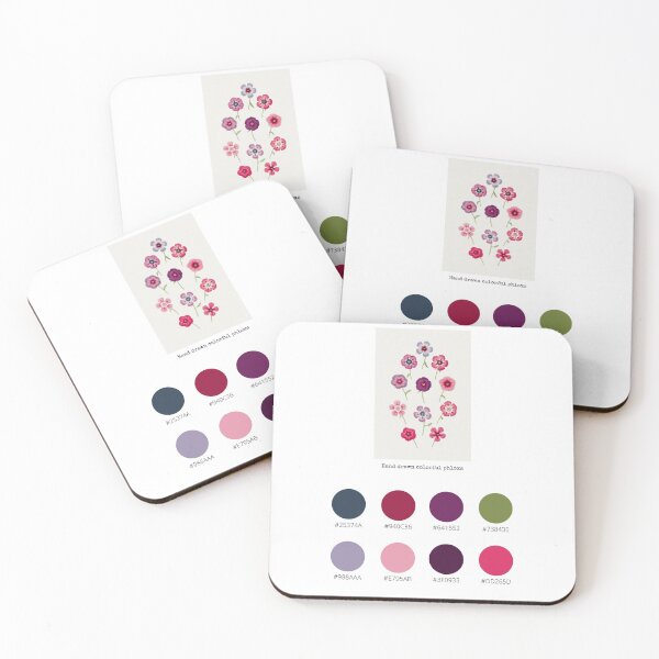 Item preview, Colour Palette of Hand drawn colorful phloxs designed and sold by CoffeewithAnh.