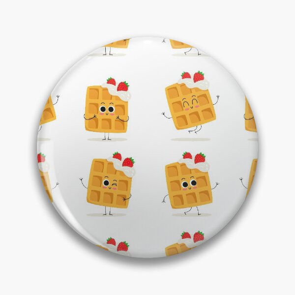 Item preview, Waffle Stickers Pack, Viennese waffles with whipped cream and strawberries, waffles, waffle designed and sold by graphic-genie.