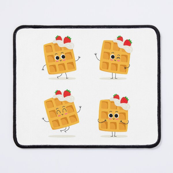 Item preview, Waffle Stickers Pack, Viennese waffles with whipped cream and strawberries, waffles, waffle designed and sold by graphic-genie.