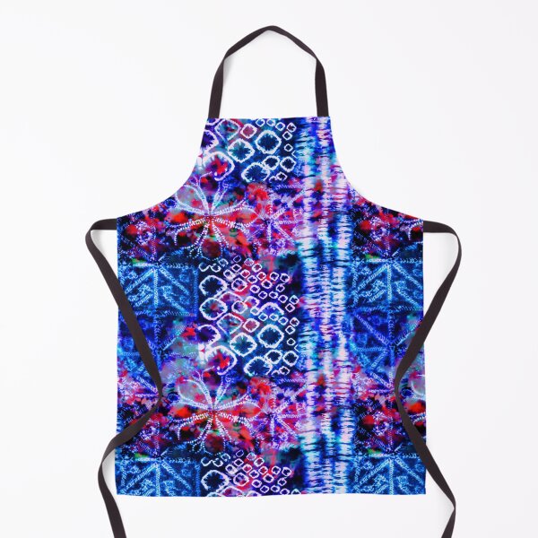 Item preview, Colorful Blue Abstract Batik Tie Dye Shibori Ethnic African Inspired Textile Pattern designed and sold by BlackArt Cafe.