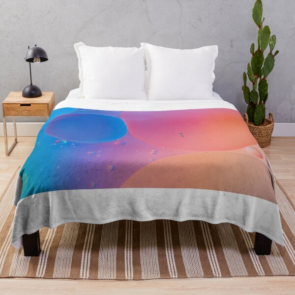 Item preview, Orange and blue abstract background picture made with oil, water and soap designed and sold by anytka.