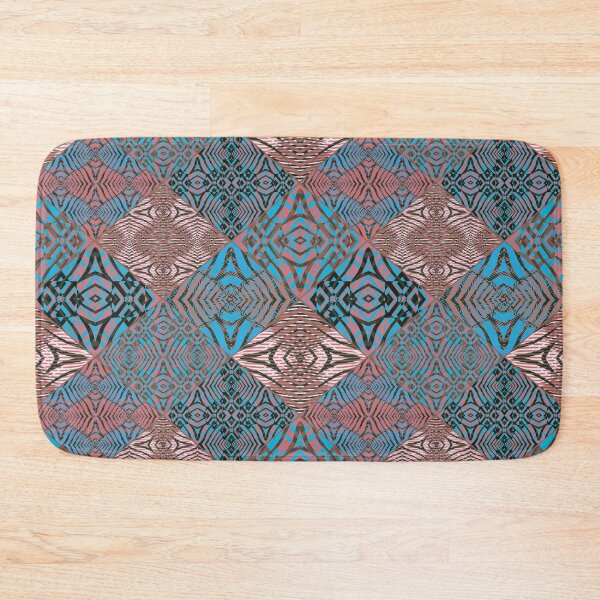 Item preview, Blue Abstract Ethnic Tribal African Inspired Textile Art Pattern designed and sold by BlackArt Cafe.