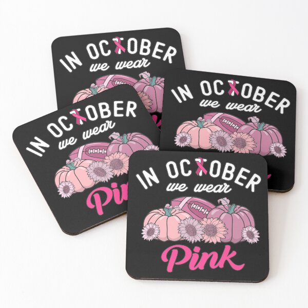 Item preview, In October We Wear Pink Football Pumpkins Sunflower Breast Cancer Awareness Month designed and sold by alenaz.