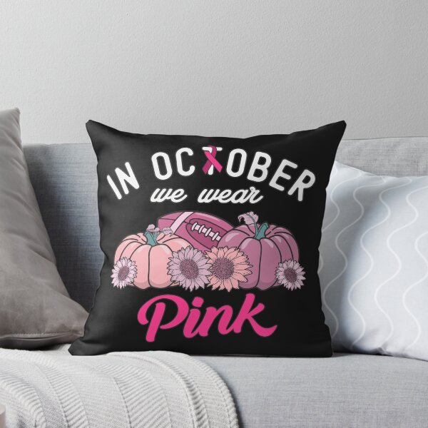 Item preview, In October We Wear Pink Football Pumpkins Sunflower Breast Cancer Awareness Month designed and sold by alenaz.