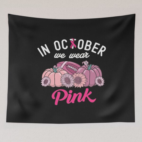 Item preview, In October We Wear Pink Football Pumpkins Sunflower Breast Cancer Awareness Month designed and sold by alenaz.