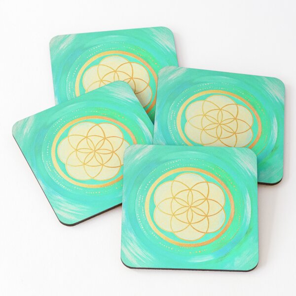 Item preview, Yellow and Green Flower of Life  designed and sold by shantilovesart.