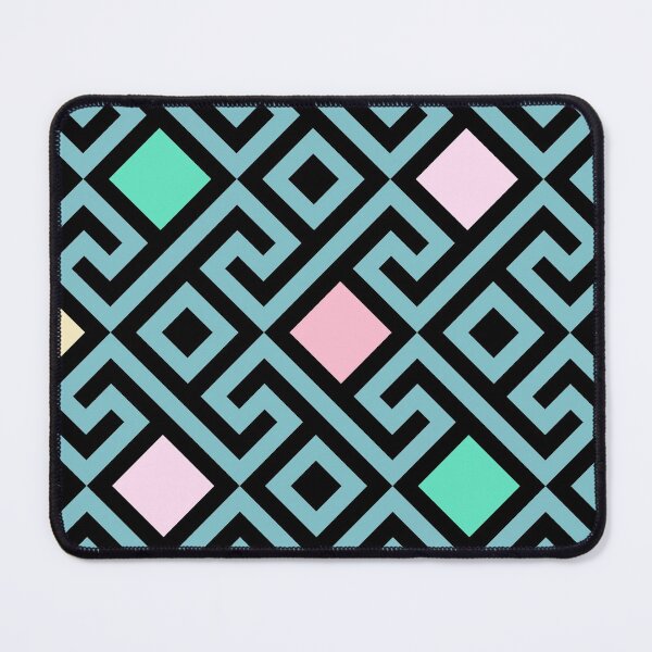 Item preview, Preppy Pastel Pink and Green Teal Greek Key Pattern designed and sold by IamTrending.