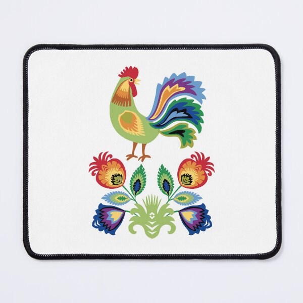 Item preview, Polish Green Rooster and Flowers designed and sold by Barbara Pixton.