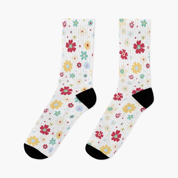 Item preview, Doodle Floral repeat pattern on white background  designed and sold by Alima Designs.