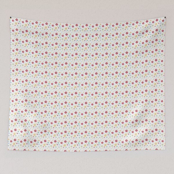 Item preview, Doodle Floral repeat pattern on white background  designed and sold by Alima Designs.