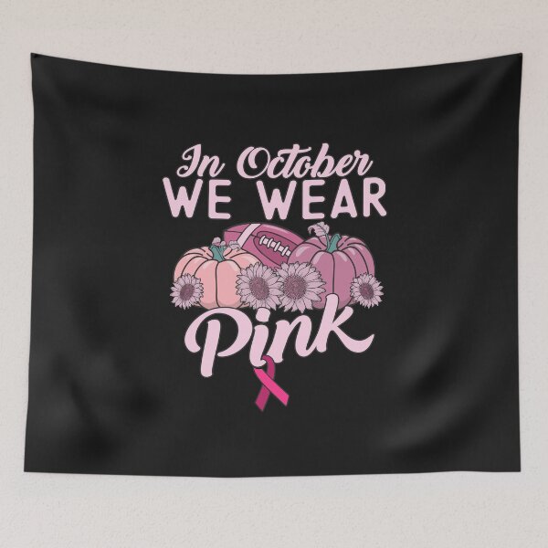 Item preview, October We Wear Pink Sunflowers Pumpkin Football Ball  Breast Cancer Awareness Month designed and sold by alenaz.