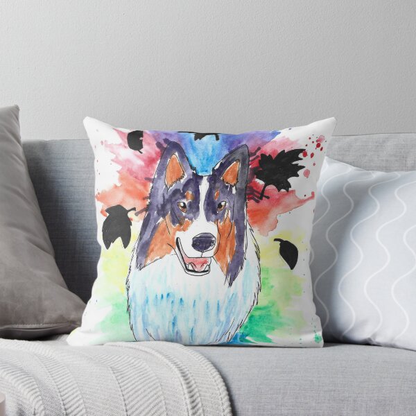 Item preview, Rainbow watercolor Collie  designed and sold by Spike and Sparkle.