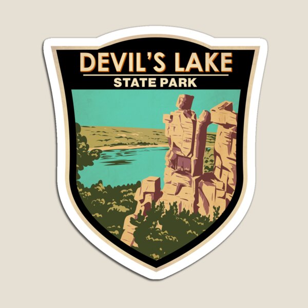 Artikelvorschau, Türabzeichen der Devil's Lake State Park Wisconsin Devils entworfen und verkauft von KrisSidDesigns.