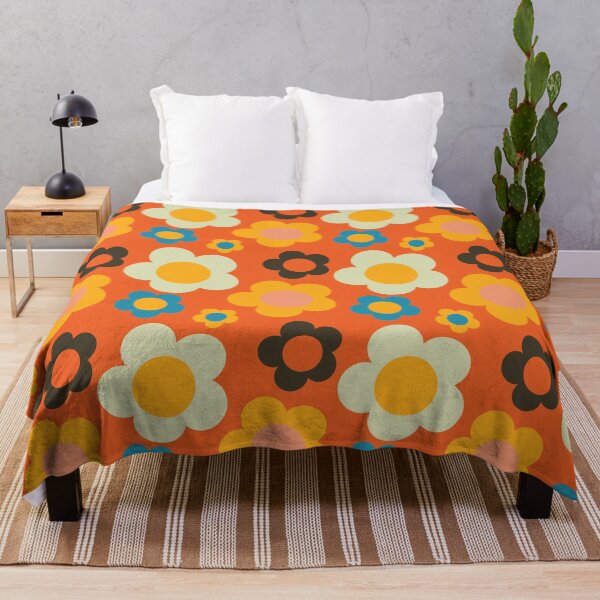 Item preview, bold retro floral orange designed and sold by susycosta.