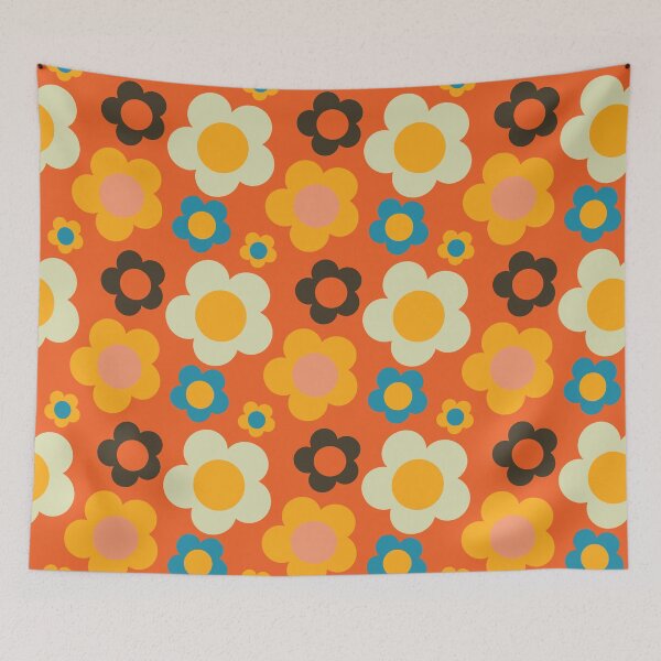 Item preview, bold retro floral orange designed and sold by susycosta.