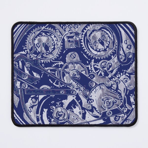 Item preview, chronograph clockwork cogs gears vintage blue designed and sold by MiraNomegusta.