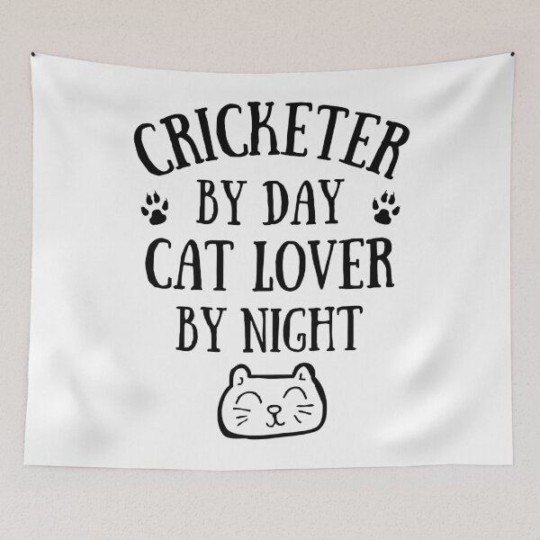 Item preview, Cricketer by day. Cat lover by night designed and sold by TheGreenGoat.