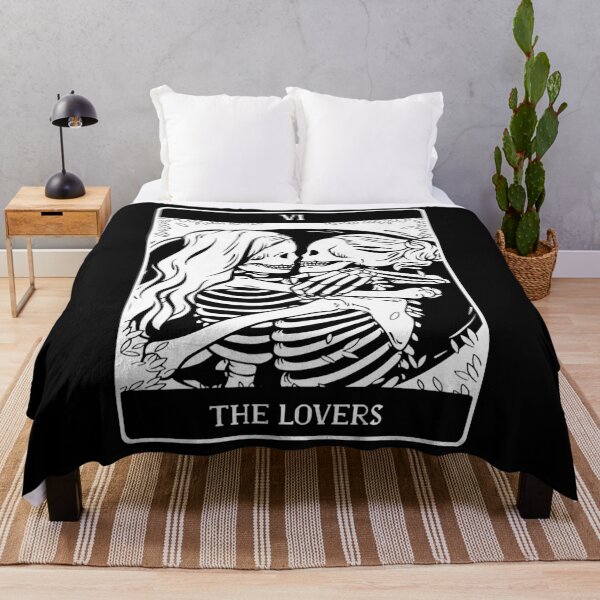 Item preview, The Lovers Tarot Card Occult Goth Lesbian Skeleton Halloween designed and sold by BinneyKassidy.