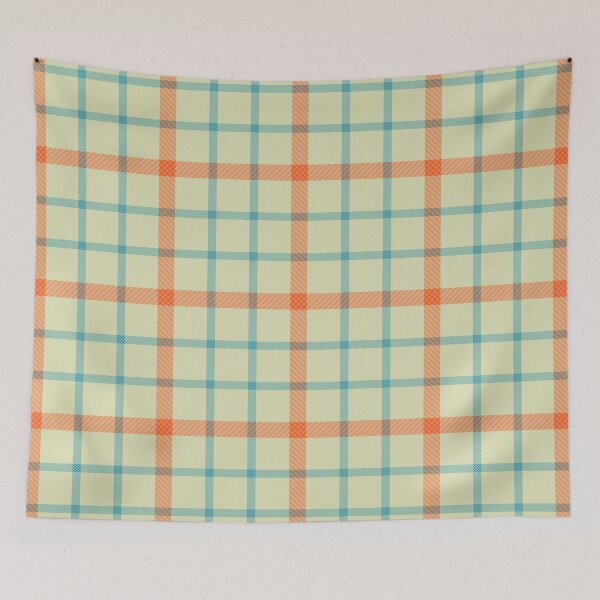 Item preview, Plaid Ivory Blue Orange designed and sold by susycosta.