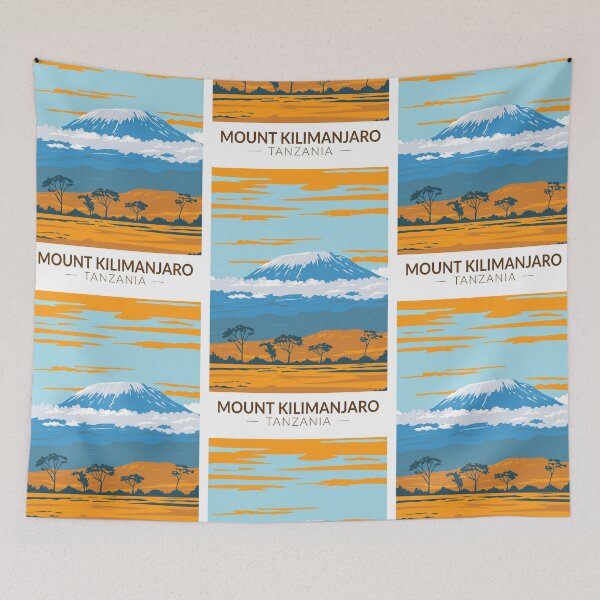 Item preview, Mount Kilimanjaro Tanzania Africa Vintage designed and sold by KrisSidDesigns.