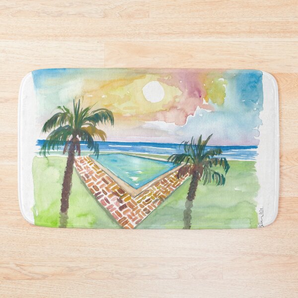 Item preview, Turquoise Cool Pool with Sunset and Seaview designed and sold by artshop77.