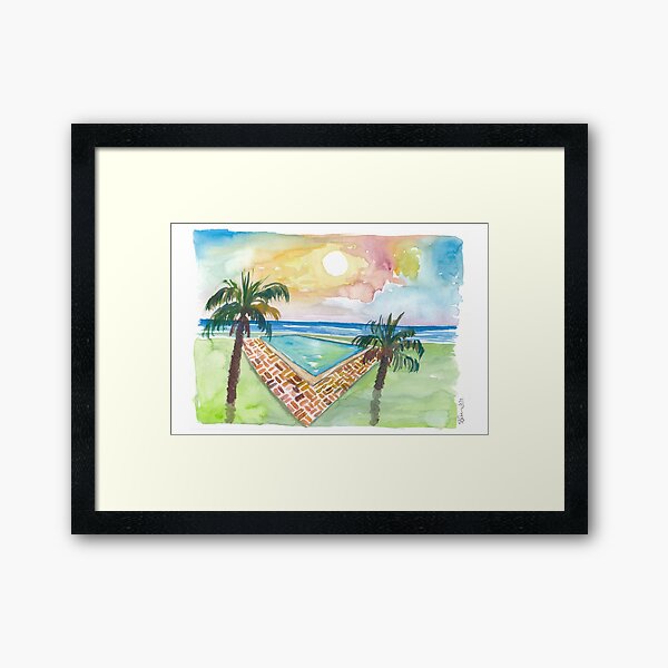 Item preview, Turquoise Cool Pool with Sunset and Seaview designed and sold by artshop77.
